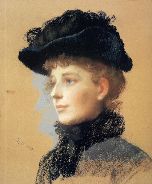 Portrait of a Woman with Black Hat I